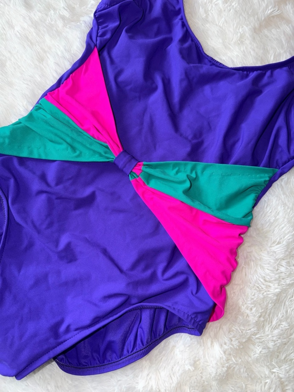 Rose Marie Reid Colorblock Bow One Piece - 80s Retro one piece swimsuit - Picture 2 of 7